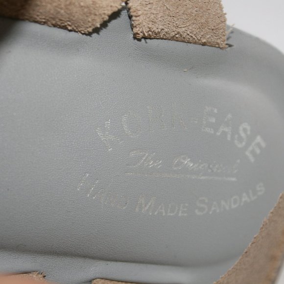 Grey Leather Kork Ease Sandal Suede Platform Sz 10 - Picture 5 of 7